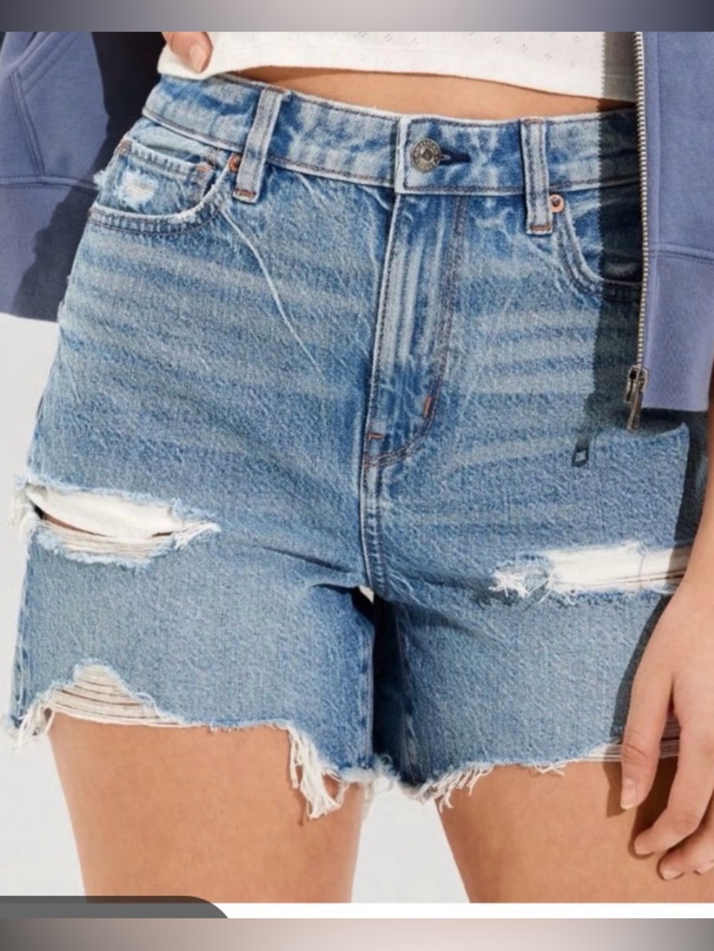American Eagle Outfitters Light Blue distressed shorts